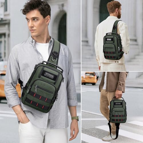 WITZMAN Sling Bag for Men Small Travel Crossbody Bag with USB Charging Port
