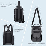 WITZMAN Travel Backpack for Men and Women Convertible Duffle Luggage Bag fit 17 Inch Laptop Carry On Bags for Airplane and Sling Bag with USB Charging Port Lightweight Crossbody Bags Casual Daypack