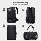 WITZMAN Travel Backpack for Men and Women Convertible Duffle Luggage Bag fit 17 Inch Laptop Carry On Bags for Airplane (B681 Black)