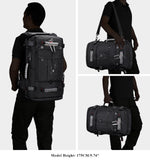 WITZMAN Travel Backpack for Men and Women Convertible Duffle Luggage Bag fit 17 Inch Laptop Carry On Bags for Airplane (B681 Black)