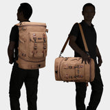 WITZMAN Travel Backpack for Men Women Canvas Backpack Carry on Luggage Rucksack Convertible Duffel Bag Large (A568 Brown)