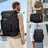 WITZMAN Travel Backpack for Men Women Carry on Bags for Airline Approved Convertible Duffle Luggage Backpack Shoe Compartment (B691 Classic Black)