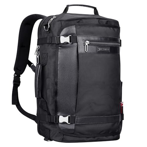 WITZMAN Travel Backpack for Men Women Laptop Backpack with USB Charging Port Carry-on Luggage Flight Approved(B686 Black)