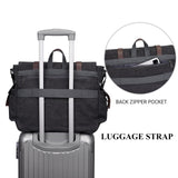 WITZMAN Vintage Canvas Messenger Bag for Men and Women Large Satchel Bags Crossbody Shoulder with 17 inch Laptop(A8008/2 Black)