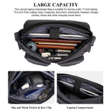 WITZMAN Vintage Canvas Messenger Bag for Men and Women Large Satchel Bags Crossbody Shoulder with 17 inch Laptop(A8008/2 Black)