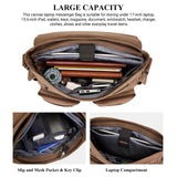 WITZMAN Vintage Canvas Messenger Bag for Men and Women Large Satchel Bags Crossbody Shoulder with 17 inch Laptop(A8008/2 Brown)