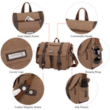 WITZMAN Vintage Canvas Messenger Bag for Men and Women Large Satchel Bags Crossbody Shoulder with 17 inch Laptop(A8008/2 Brown)