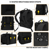 WKPGB Tactical Cooler Backpack for Men, 41L Insulated Leakproof Lunch Backpack with 16” Laptop Compartment, Heavy Duty Double Deck Soft Cooler Bag for Work, Fishing, Camping, Hiking – Black