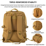 WKPGB Tactical Cooler Backpack for Men, 41L Insulated Leakproof Lunch Backpack with 16” Laptop Compartment, Heavy Duty Double Deck Soft Cooler Bag for Work, Fishing, Camping, Hiking – Black