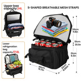 WKPGB Tactical Cooler Backpack for Men, 41L Insulated Leakproof Lunch Backpack with 16” Laptop Compartment, Heavy Duty Double Deck Soft Cooler Bag for Work, Fishing, Camping, Hiking – Black