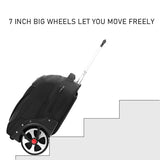 WMHYLYH Rolling Backpack with Wheels, Waterproof Backpack with Large Wheels for Business and Travel Commuter, Carry on Backpack with Laptop Compartment for Women and Men Adult (Black, 20inch)