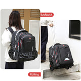 WMHYLYH Waterproof Rolling Backpack for Women and Men, Laptop Backpack with Wheels for Adults, Carry on Backpack with Large Wheels for Travel and Business Commuter (Blue, 22inch)