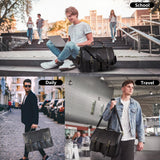 Wogarl Messenger Bag for Men 15.7 inch: Vintage Waterproof PU Leather Briefcase Large Computer Laptop Bag Retro Satchel Shoulder Bag for Office Business Travel College,(Black)