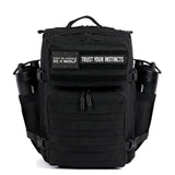 WOLFpak 35L Athletic Gym Backpack (Alpha Black) Durable 1000D Waterproof Oxford Material with MOLLE Webbing, Laptop Pocket & Dual Cup Holders, Durable Fitness/Travel/Military Daypack