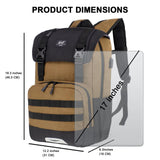 WOLT Laptop Backpack with USB Charging Port Fits Up to 17 Inch Laptop, College Backpack for Men Women, Computer Business Bookbag, Brown