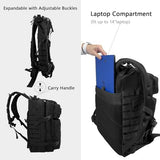 WOLT Military Tactical Backpack for Men 45L Molle Backpack 3 Day Assault Pack Bug Out Bag, Heavy Duty Rucksack for Hiking Gym(Black)