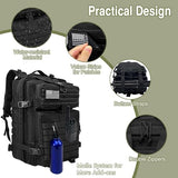 WOLT Military Tactical Backpack for Men 45L Molle Backpack 3 Day Assault Pack Bug Out Bag, Heavy Duty Rucksack for Hiking Gym(Black)