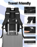 WOLT Skateboard Backpack, 15.6 Inch Laptop Backpack for Men Women, Sports Backpack with Ball Holder for Longboard Basketball Soccer, Black