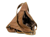 Women Genuine Leather Sling Purse Handbag Shoulder Bag Backpack Slouch Organizer with Free Wayfarer REVO Sunglasses