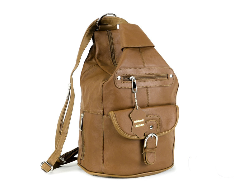 Women Genuine Leather Sling Purse Handbag Shoulder Bag Backpack Slouch Organizer with Free Wayfarer REVO Sunglasses