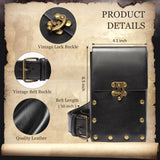 Womens Corset Belt Pouch Waist Bag Fanny Pack Phone Holder Coin Purse Skirt Hikes Loop Hook Medieval Renaissance Costume Sets (Black, M - Waist/31.5" - 38")