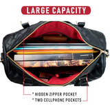 Womens Quilted Weekender Duffle Carry Bags Overnight Travel Handbag Shoulder Tote Trolley Handle Luggage TSA Approved Bag Quad Duffle 43 (Black - 03)