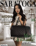 Womens Quilted Weekender Duffle Carry Bags Overnight Travel Handbag Shoulder Tote Trolley Handle Luggage TSA Approved Bag Quad Duffle 43 (Black - 03)