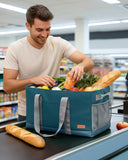 WONDAY Extra Large Utility Tote Bag - Standing Reusable Grocery Bag with Handle, Collapsible Storage Organizer for Shopping, Beach, Work