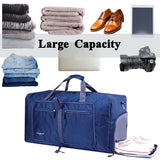 Woogwin Travel Duffel Bag Large Foldable Waterproof Overnight Bag for Beach Swim Bags Pool Sports Gym (60L New Darkblue)