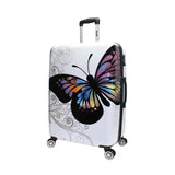 World Traveler Butterfly 3 - Piece Polycarbonate Hardside Expandable Spinner Luggage Set with Enhanced Wheel System