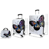 World Traveler Butterfly 3 - Piece Polycarbonate Hardside Expandable Spinner Luggage Set with Enhanced Wheel System