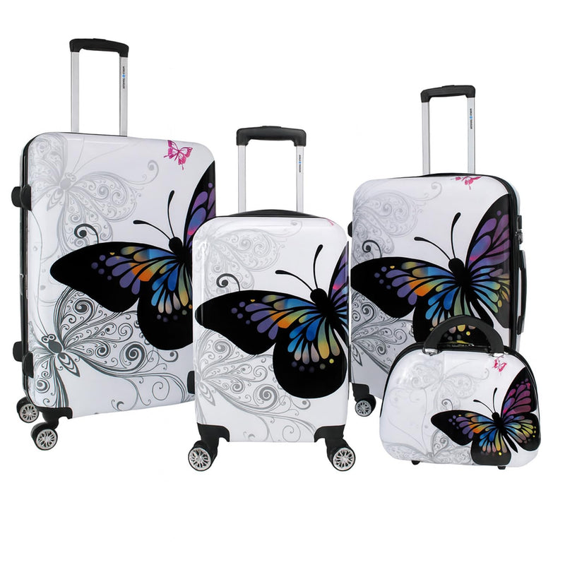 World Traveler Butterfly Luggage, 4 - Piece Set