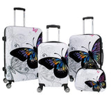 World Traveler Butterfly Luggage, 4 - Piece Set