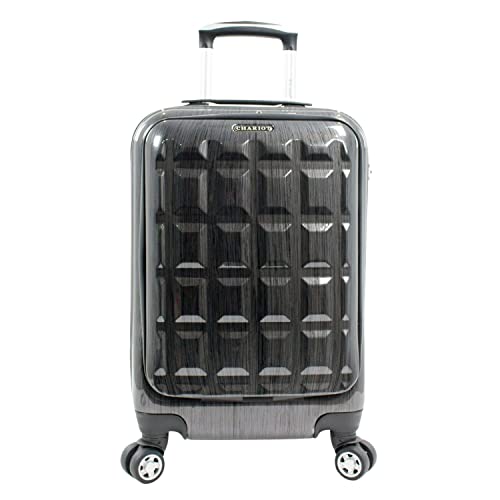 World Traveler Chariot 20-inch Carry-On Spinner Luggage with Laptop Pocket, Grey | Backpacks4Less