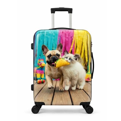 World Traveler Chariot Fiesta Paws Pet Lover 20-Inch Carry-On Hardside Expandable Spinner Luggage with TSA Lock