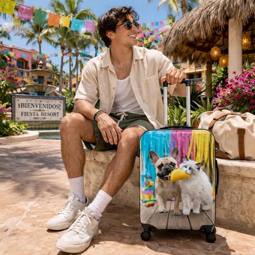 World Traveler Chariot Fiesta Paws Pet Lover 20-Inch Carry-On Hardside Expandable Spinner Luggage with TSA Lock