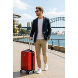 World Traveler Contour 20-Inch Carry-On Polycarbonate Hardside Expandable Spinner Luggage with TSA Lock - Red
