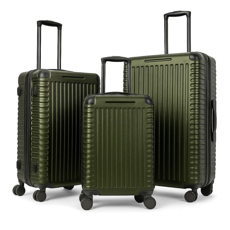 World Traveler Dejuno Abrams 3 - Piece Lightweight Hardside Spinner Luggage Set - Olive