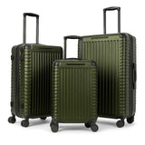World Traveler Dejuno Abrams 3-Piece Lightweight Hardside Spinner Luggage Set - Olive