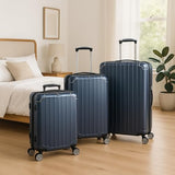 World Traveler Dejuno Beaumont Lightweight Hardside Expandable Spinner Luggage, Blue, 3 - Piece Set(20in,26in,30in)