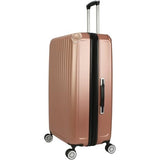 World Traveler Dejuno Beaumont Lightweight Hardside Expandable Spinner Luggage, Rose Gold, Large Checked