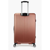 World Traveler Dejuno Beaumont Lightweight Hardside Expandable Spinner Luggage, Rose Gold, Large Checked