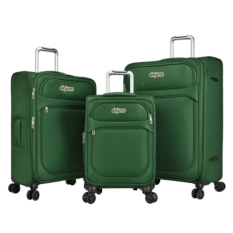 World Traveler Dejuno Cirrus 3 - Piece Lightweight Expandable Spinner Luggage Set - Green