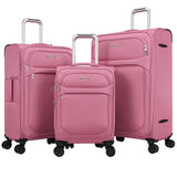 World Traveler Dejuno Cirrus 3-Piece Lightweight Expandable Spinner Luggage Set - Pink
