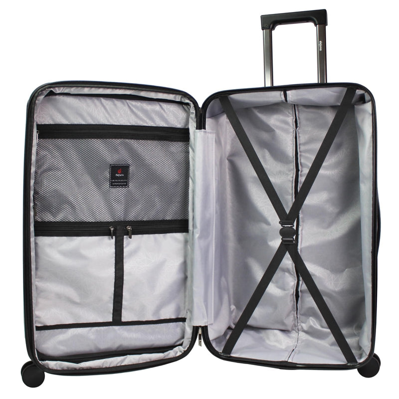 World Traveler Dejuno Colossus Polycarbonate Hardside Expandable Spinner Luggage with TSA Lock and Front Handle, Black, 2 - Piece Set(26in,30in)