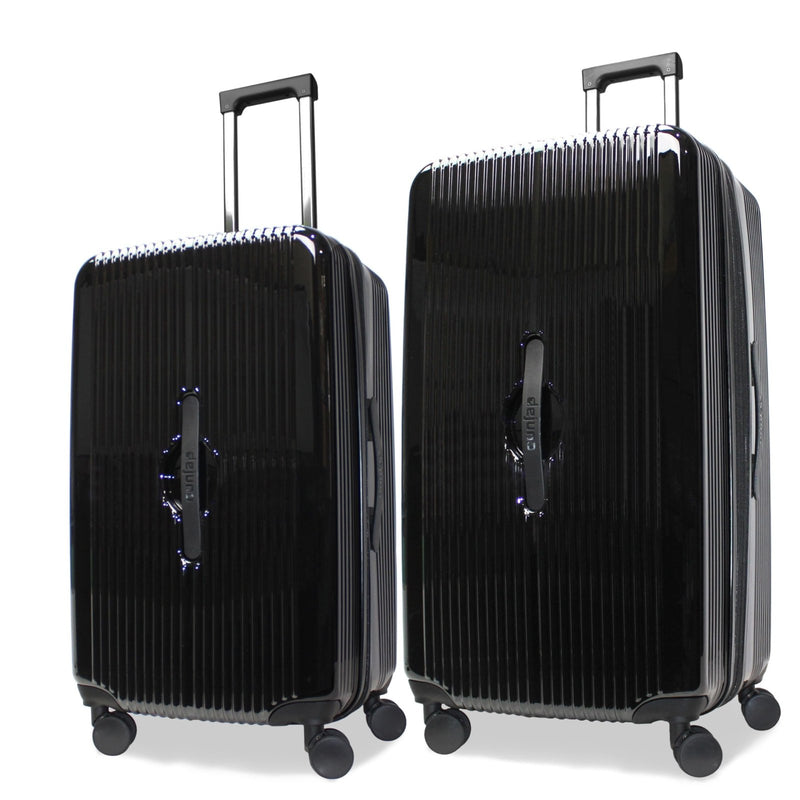 World Traveler Dejuno Colossus Polycarbonate Hardside Expandable Spinner Luggage with TSA Lock and Front Handle, Black, 2 - Piece Set(26in,30in)
