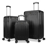 World Traveler Dejuno Cornwall 3-Piece Lightweight Hardside Spinner Luggage Set - Black