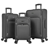 World Traveler Dejuno Jasper Lightweight Expandable Spinner Luggage, Charcoal, 3-Piece Set(20in,24in,28in)