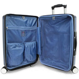 World Traveler Dejuno Monarch 20-Inch Carry-On Lightweight Hardside Polycarbonate Expandable Spinner Luggage with TSA Lock - Iron Blue