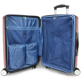 World Traveler Dejuno Monarch 20 - Inch Carry - On Lightweight Hardside Polycarbonate Expandable Spinner Luggage with TSA Lock - Rose Gold